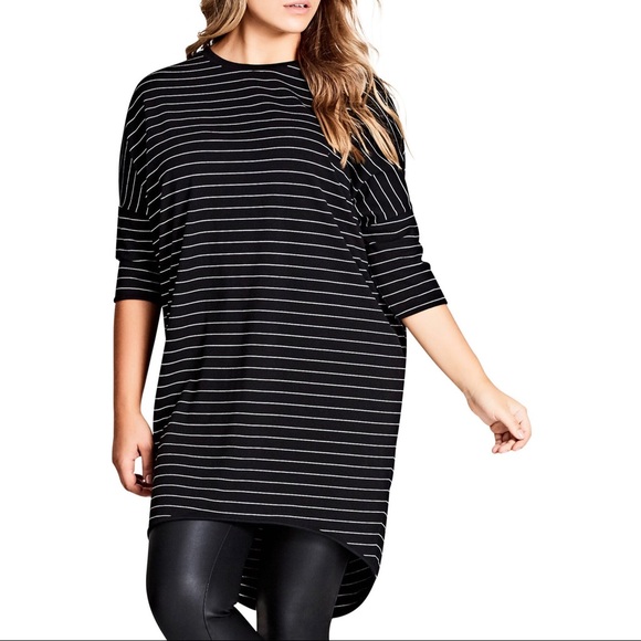 City Chic Tops - Oversized Knit Tee